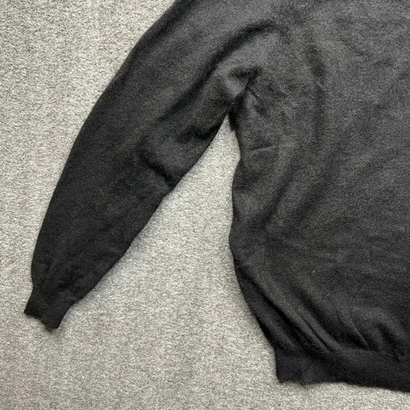 Club Room Sweater Mens Large Black 100% Cashmere 2-Ply Crewneck Long Sleeve Knit - Picture 3 of 14